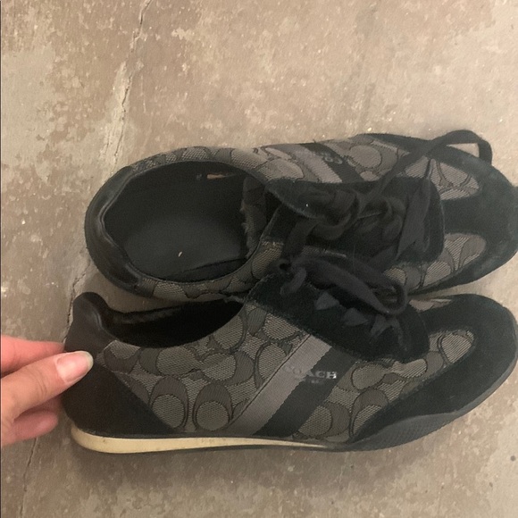 Coach Monogram Black and Gray Sneakers - Picture 1 of 8